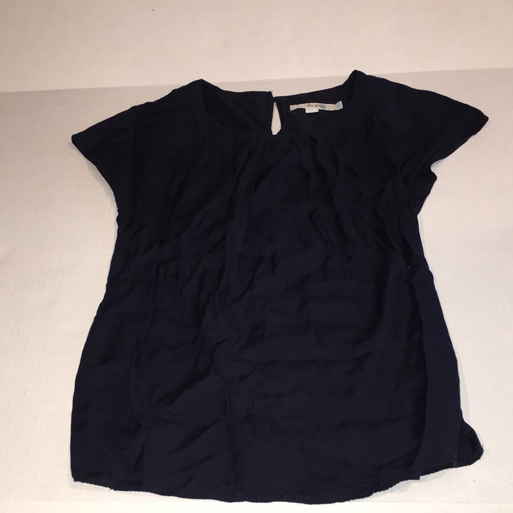 Boden Short Sleeve Navy Blouse Top | Size 2